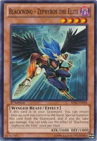 Blackwing - Zephyros the Elite BP02-EN098 Yu-Gi-Oh card from Battle Pack 2: War of the Giants