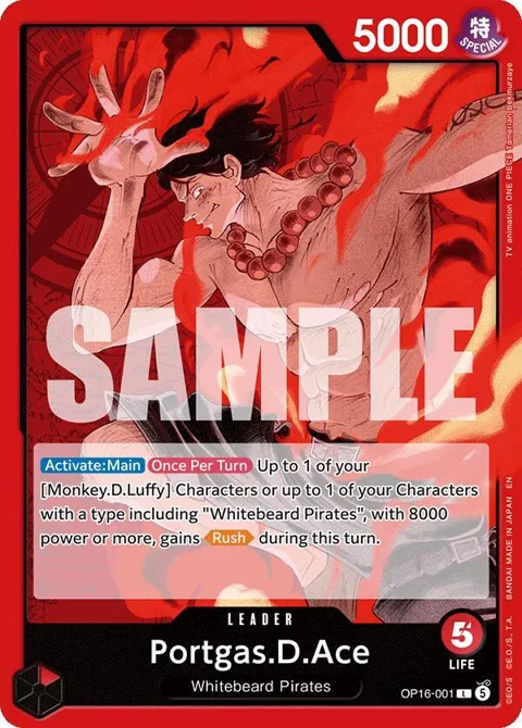 Portgas.D.Ace OP16-001 One Piece card from The Time of Battle