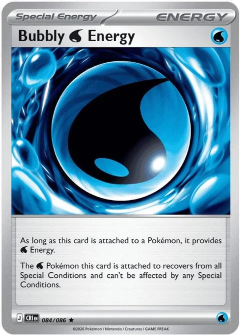 Bubbly W Energy #084/086 Holofoil Pokémon card from Chaos Rising