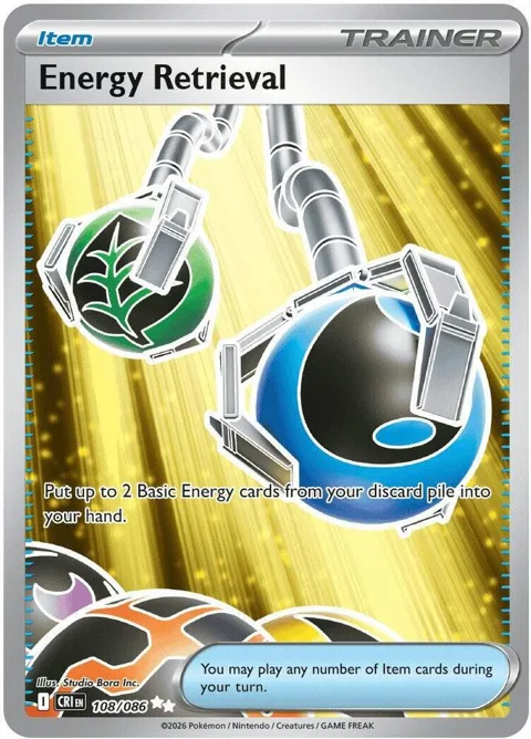 Energy Retrieval #108/086 Holofoil Pokémon card from Chaos Rising