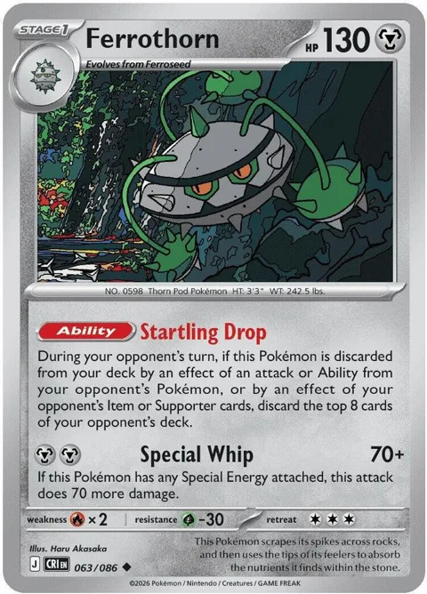 Ferrothorn #063/086 Pokémon card from Chaos Rising