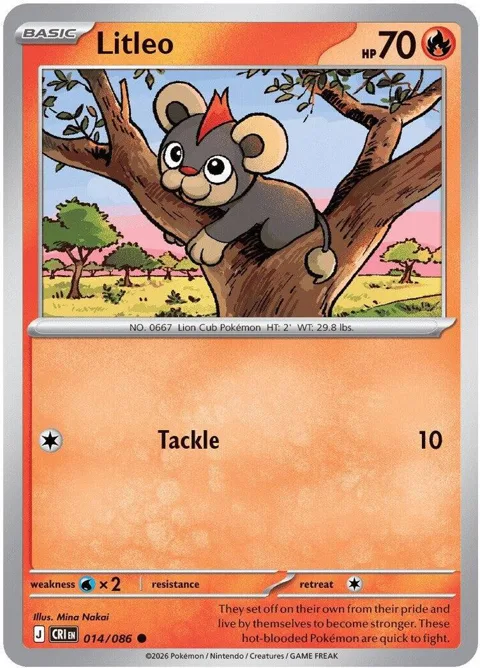 Litleo #014/086 Pokémon card from Chaos Rising