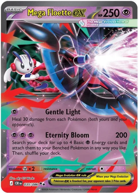Mega Floette ex #035/086 Holofoil Pokémon card from Chaos Rising
