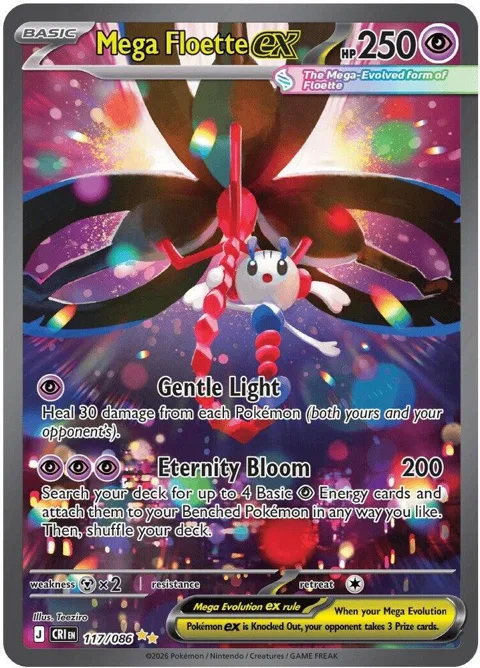 Mega Floette ex #117/086 Holofoil Pokémon card from Chaos Rising