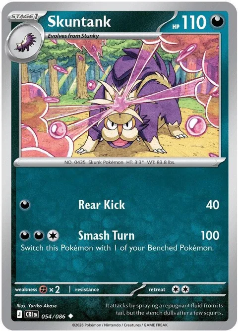 Skuntank #054/086 Pokémon card from Chaos Rising