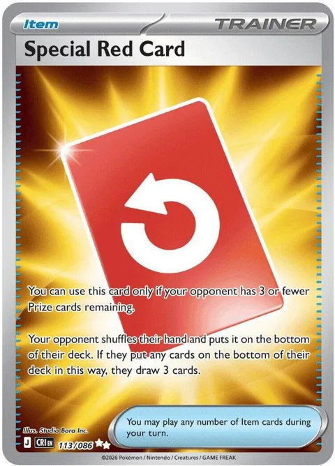 Special Red Card #113/086 Holofoil Pokémon card from Chaos Rising
