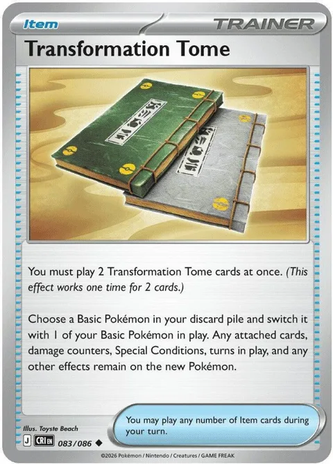 Transformation Tome #083/086 Reverse Holofoil Pokémon card from Chaos Rising