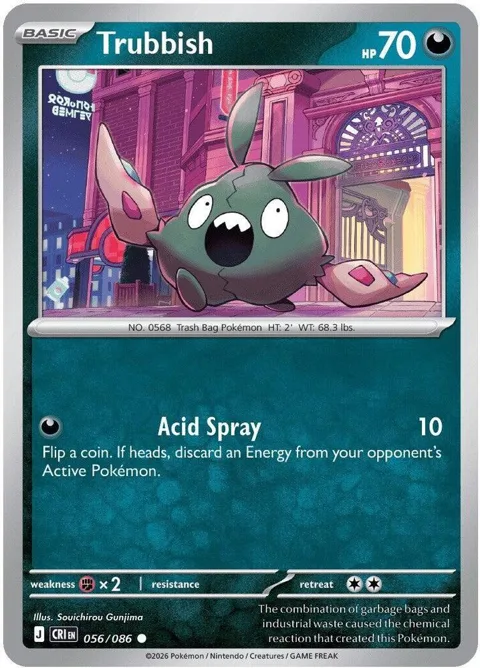 Trubbish #056/086 Pokémon card from Chaos Rising