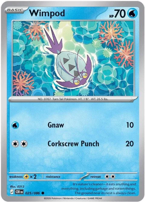 Wimpod #025/086 Pokémon card from Chaos Rising