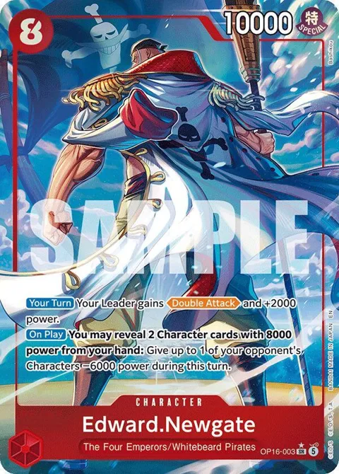 Edward.Newgate Alt Art OP16-003 One Piece card from The Time of Battle
