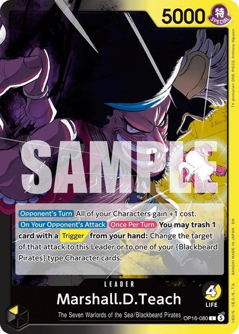Marshall.D.Teach OP16-080 One Piece card from The Time of Battle