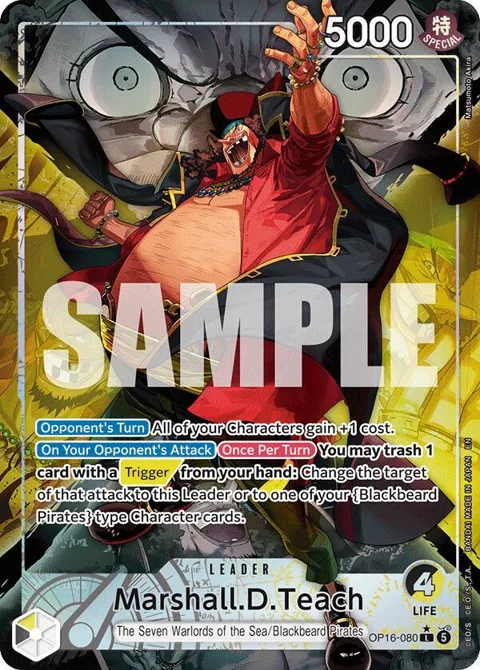 Marshall.D.Teach Alt Art OP16-080 One Piece card from The Time of Battle