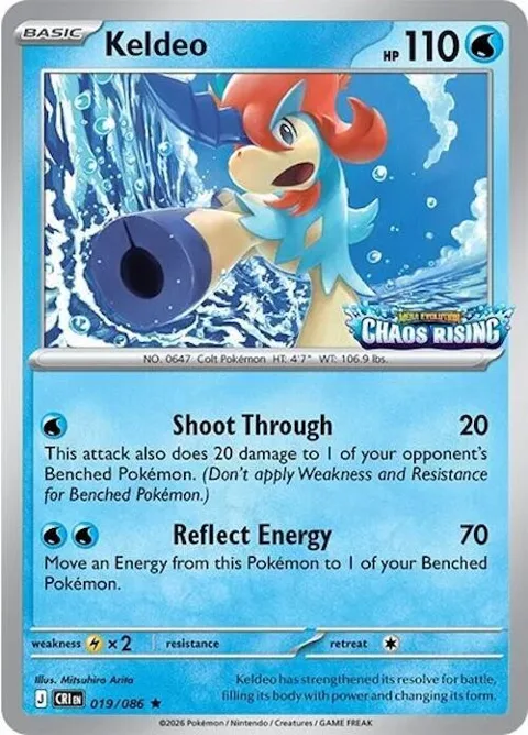 Keldeo - 019/086 Chaos Rising Stamped #019/086 Holofoil Pokémon card from Miscellaneous Cards & Products