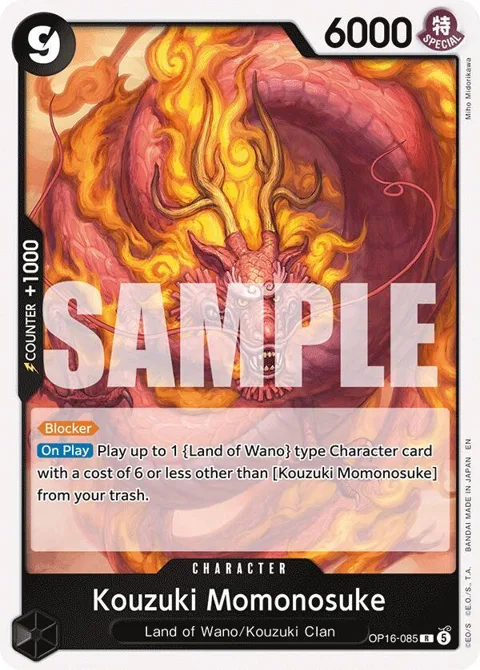 Kouzuki Momonosuke OP16-085 One Piece card from The Time of Battle