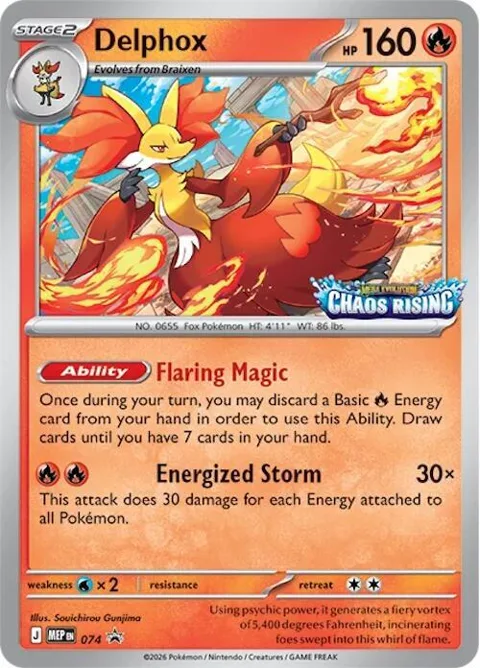 Delphox #074 Holofoil Pokémon card from Mega Evolution Promo