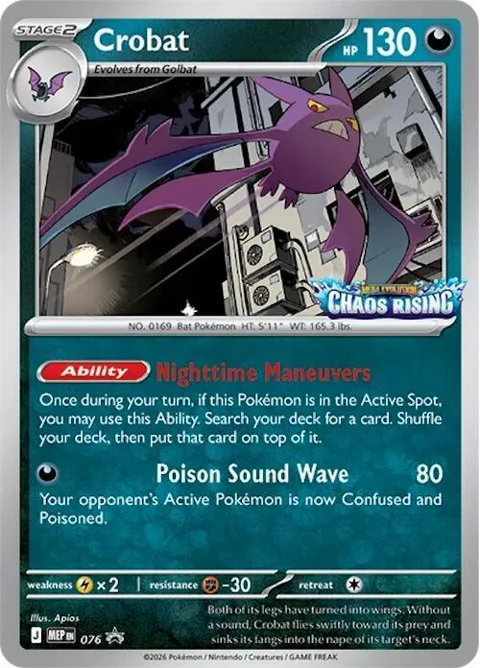 Crobat #076 Holofoil Pokémon card from Mega Evolution Promo
