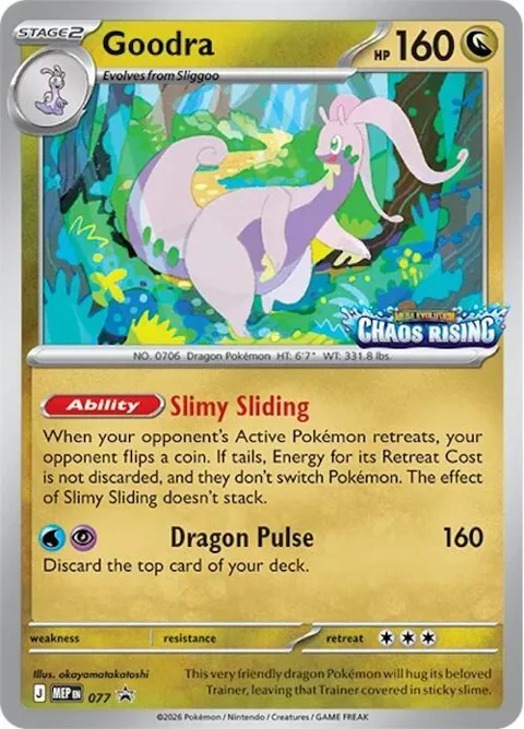 Goodra #077 Holofoil Pokémon card from Mega Evolution Promo