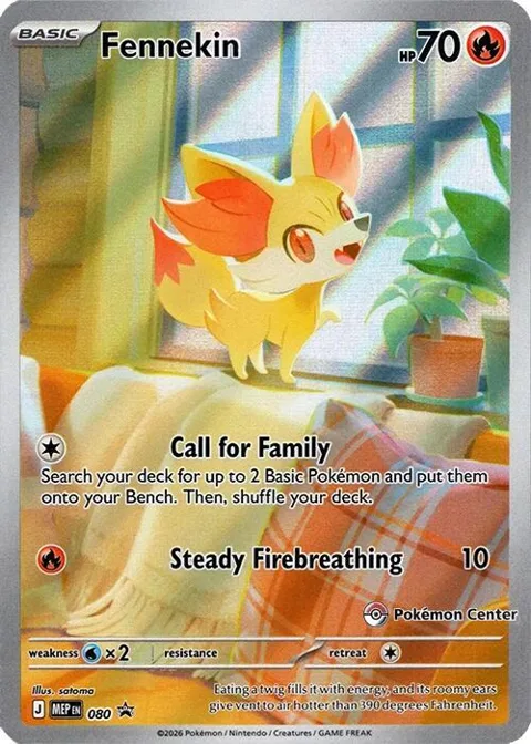 Fennekin - 080 Pokemon Center Exclusive #080 Holofoil Pokémon card from Mega Evolution Promo