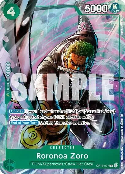 Roronoa Zoro Premium Card Collection -Best Selection Vol. 6- OP13-037 One Piece card from One Piece Promotion Cards