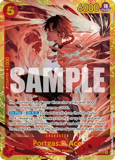Portgas.D.Ace OP16-118 One Piece card from The Time of Battle