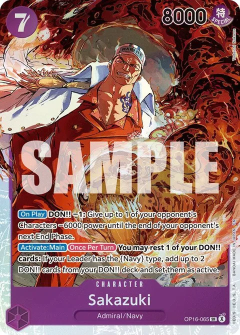 Sakazuki OP16-065 One Piece card from The Time of Battle