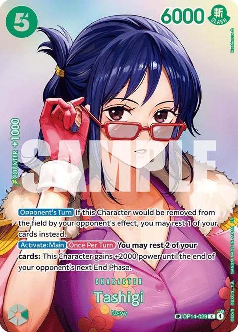 Tashigi SP OP14-029 One Piece card from The Time of Battle
