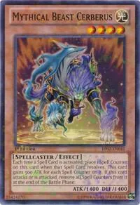 Mythical Beast Cerberus Mosaic Rare BP02-EN042 Yu-Gi-Oh card from Battle Pack 2: War of the Giants