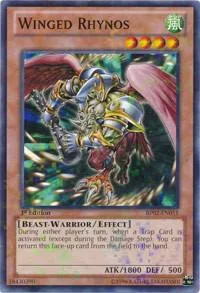 Winged Rhynos Mosaic Rare BP02-EN051 Yu-Gi-Oh card from Battle Pack 2: War of the Giants