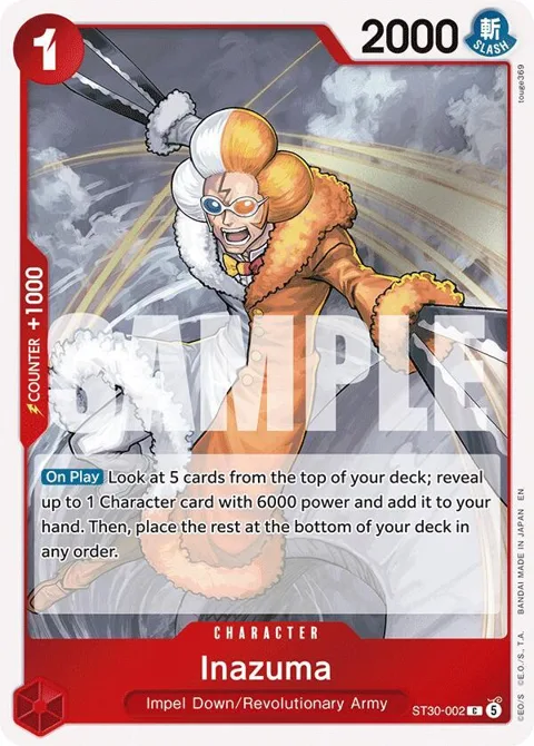 Inazuma ST30-002 One Piece card from Starter Deck EX: Luffy & Ace
