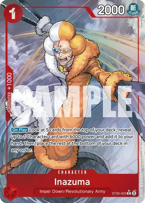 Inazuma Full Art ST30-002 One Piece card from Starter Deck EX: Luffy & Ace