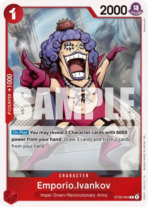 Emporio.Ivankov ST30-004 One Piece card from Starter Deck EX: Luffy & Ace