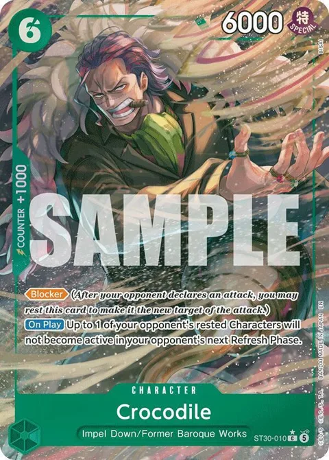 Crocodile Full Art ST30-010 One Piece card from Starter Deck EX: Luffy & Ace