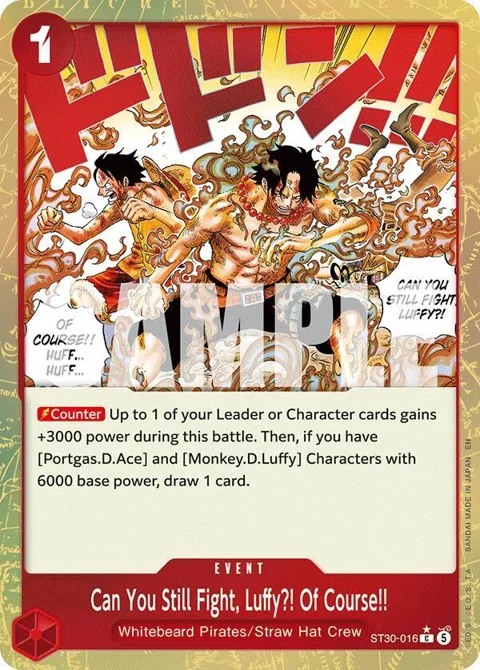 Can You Still Fight, Luffy?! Of Course!! Alt Art ST30-016 One Piece card from Starter Deck EX: Luffy & Ace