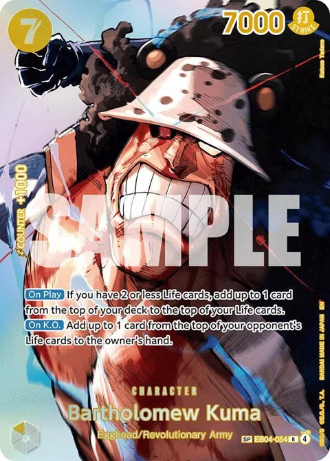 Bartholomew Kuma SP EB04-054 One Piece card from The Time of Battle