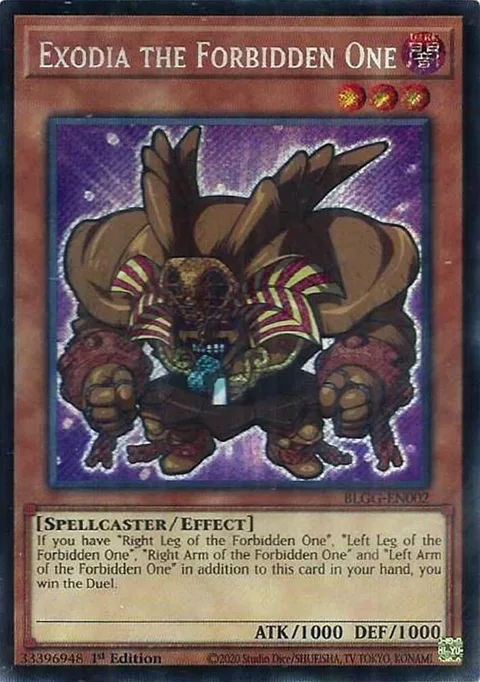 Exodia the Forbidden One BLGG-EN002 Yu-Gi-Oh card from Battles of Legend: Glorious Gallery