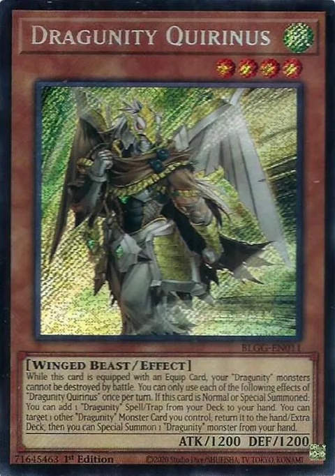 Dragunity Quirinus BLGG-EN011 Yu-Gi-Oh card from Battles of Legend: Glorious Gallery