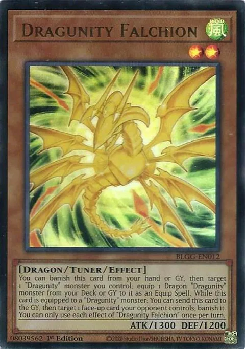Dragunity Falchion BLGG-EN012 Yu-Gi-Oh card from Battles of Legend: Glorious Gallery