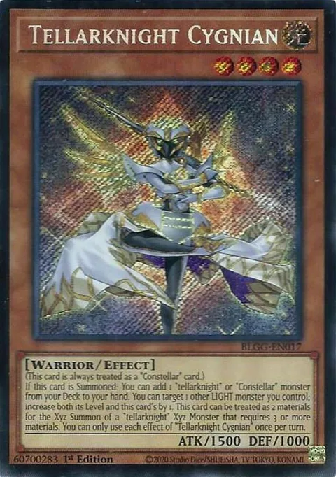 Tellarknight Cygnian BLGG-EN017 Yu-Gi-Oh card from Battles of Legend: Glorious Gallery