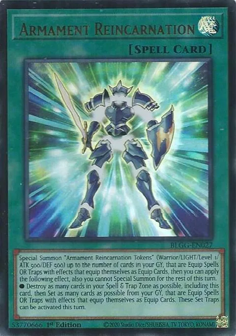 Armament Reincarnation BLGG-EN027 Yu-Gi-Oh card from Battles of Legend: Glorious Gallery