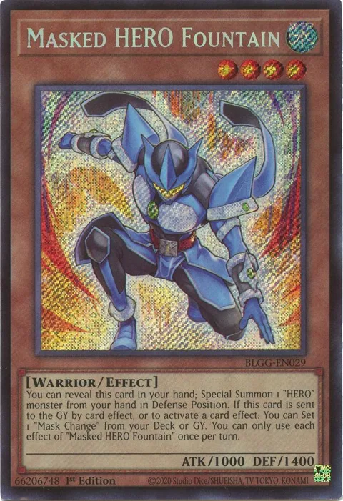 Masked HERO Fountain BLGG-EN029 Yu-Gi-Oh card from Battles of Legend: Glorious Gallery