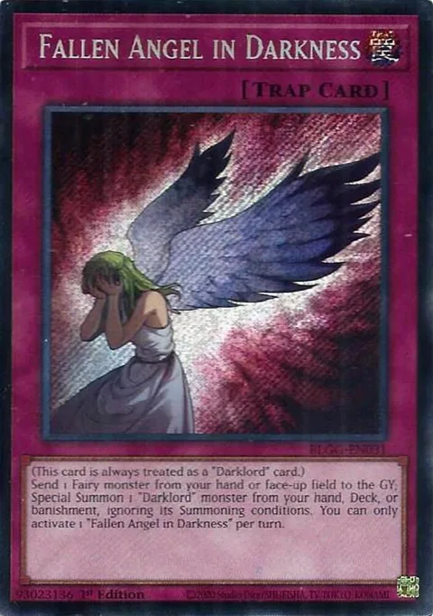 Fallen Angel in Darkness BLGG-EN031 Yu-Gi-Oh card from Battles of Legend: Glorious Gallery