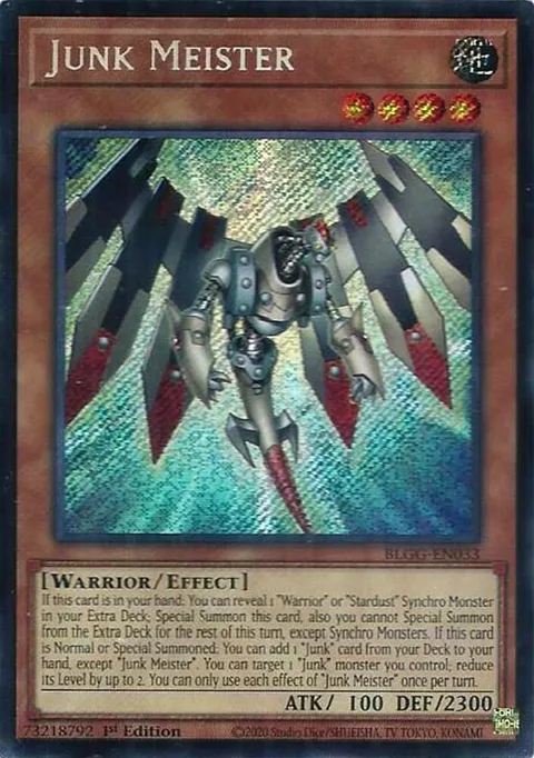 Junk Meister BLGG-EN033 Yu-Gi-Oh card from Battles of Legend: Glorious Gallery