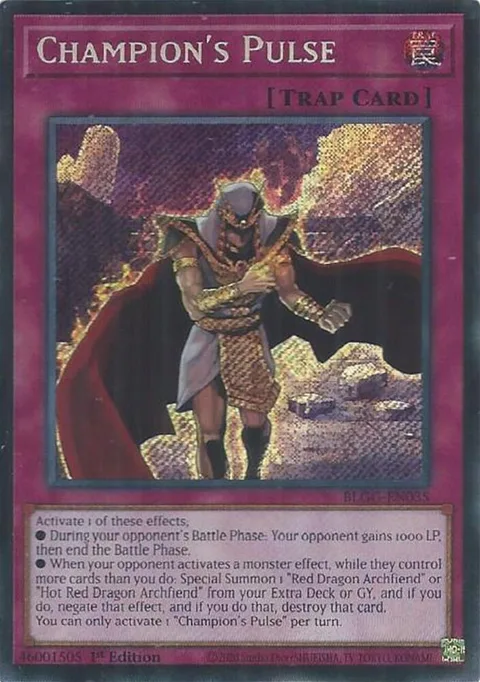Champion's Pulse BLGG-EN035 Yu-Gi-Oh card from Battles of Legend: Glorious Gallery
