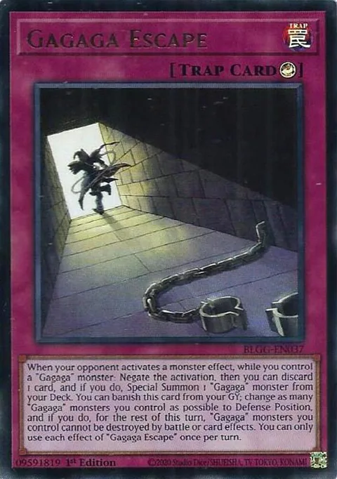 Gagaga Escape BLGG-EN037 Yu-Gi-Oh card from Battles of Legend: Glorious Gallery