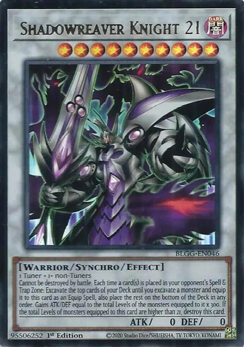 Shadowreaver Knight 21 BLGG-EN046 Yu-Gi-Oh card from Battles of Legend: Glorious Gallery