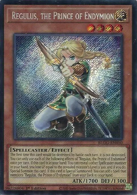 Regulus, the Prince of Endymion BLGG-EN050 Yu-Gi-Oh card from Battles of Legend: Glorious Gallery