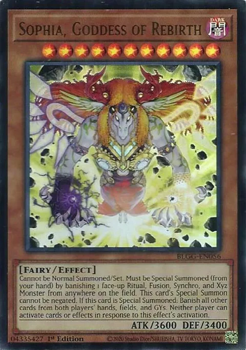 Sophia, Goddess of Rebirth BLGG-EN056 Yu-Gi-Oh card from Battles of Legend: Glorious Gallery