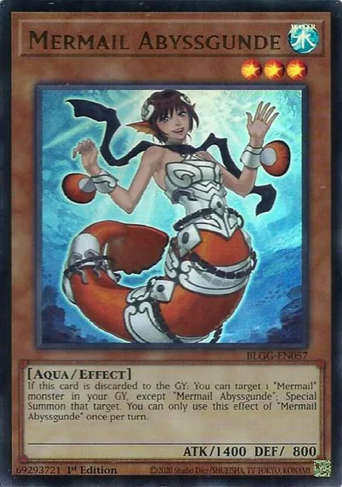 Mermail Abyssgunde BLGG-EN057 Yu-Gi-Oh card from Battles of Legend: Glorious Gallery