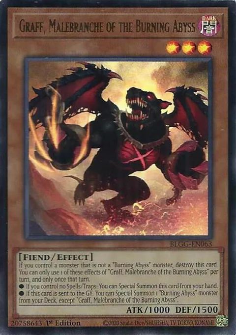 Graff, Malebranche of the Burning Abyss BLGG-EN063 Yu-Gi-Oh card from Battles of Legend: Glorious Gallery
