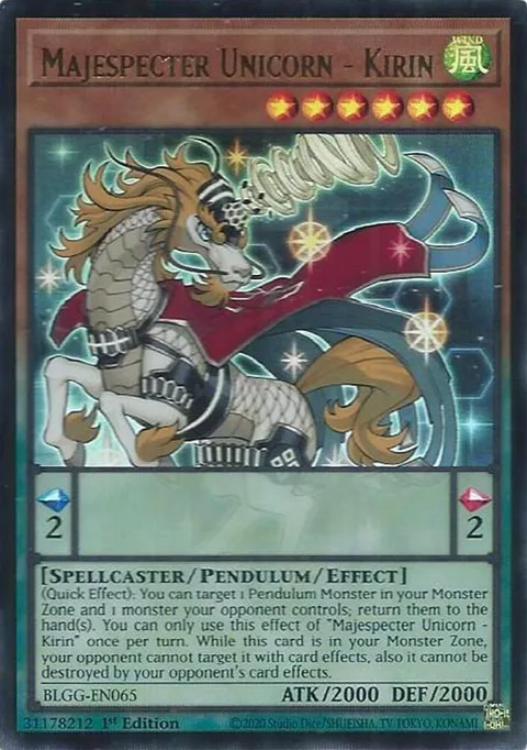 Majespecter Unicorn - Kirin BLGG-EN065 Yu-Gi-Oh card from Battles of Legend: Glorious Gallery